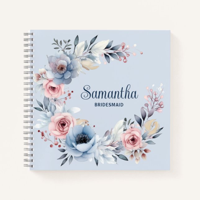 Bridesmaid favour gift notebook (Front)