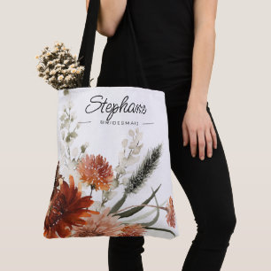 Bridesmaid Favour Rustic Floral Bouquet Tote