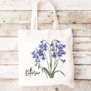 Bridesmaid Floral Birthday Mum Student Aunt Name Tote Bag