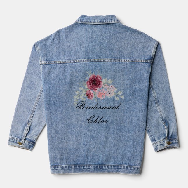 BRIDESMAID FLORAL CUSTOM JEANS JACKET (Back)