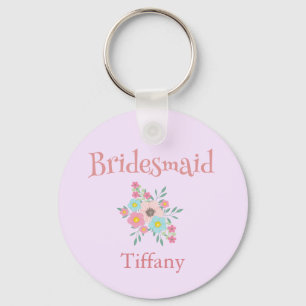 Bridesmaid Floral keepsake Key Ring