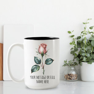 Bridesmaid Floral Mum Mothers Day Custom Message Two-Tone Coffee Mug