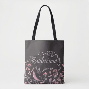 Bridesmaid Floral Wedding Tote Bag