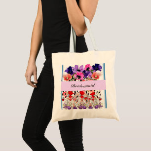 Bridesmaid Flower Wedding Engagement Tote Bag