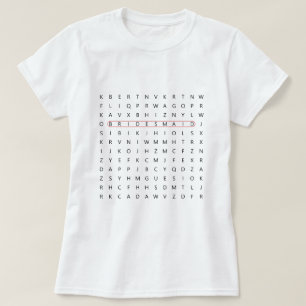 Bridesmaid Fun Word Find Wedding Bachelorette T-Sh T-Shirt