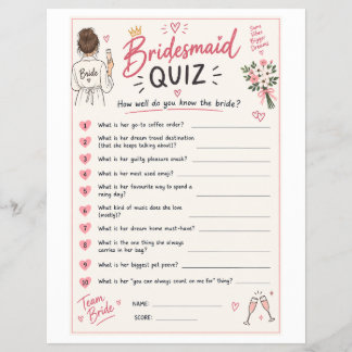 Bridesmaid games flyer
