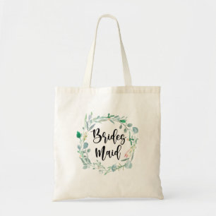 Bridesmaid Gift Botanical Greenery Wedding Tote Bag