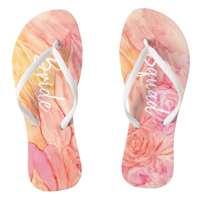 Bridesmaid Gift Flip-Flops Fresh Flowers Jandals (Footbed)
