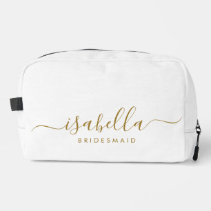 Bridesmaid Gift Gold Name Dopp Kit