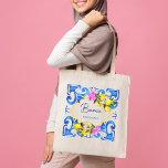 Bridesmaid gift Lemon Blue tiles custom name  Tote Bag<br><div class="desc">Bridesmaid gifts Blue tiles and lemon Amalfi coast Positano Mediterranean style personalised name tote bag,  bridal party gifts.</div>