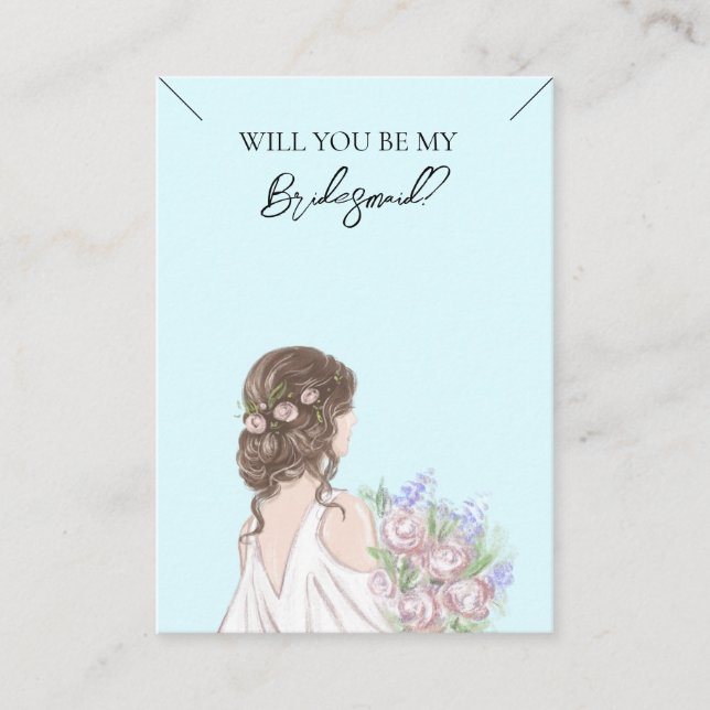 Bridesmaid Gift Necklace Display Place Card (Front)