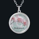 Bridesmaid Gift Orchid Necklace<br><div class="desc">Bridesmaid gift of an Orchid Necklace in light pink and light green.</div>