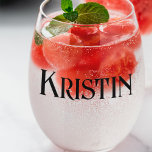 Bridesmaid Gift Personalised Vintage Name Stemless Wine Glass<br><div class="desc">Elevate your bridesmaid gifts with our Personalised Vintage Name Stemless Wine Glasses. Crafted with a touch of nostalgia,  these glasses feature a timeless vintage design that adds a touch of elegance to any celebration.</div>