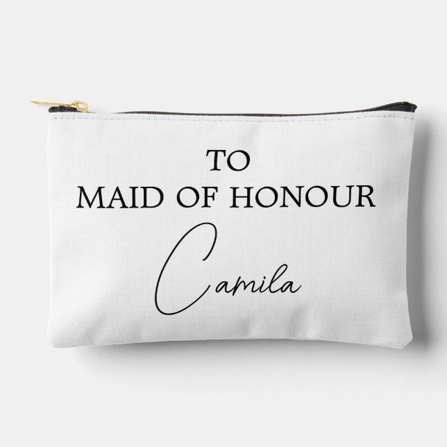 Bridesmaid gift pouch with  maid of honour wedding (Front)