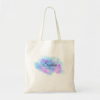 Bridesmaid Gift Watercolor Personalised Name Tote Bag