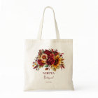 Bridesmaid gifts burgundy roses sunflowers