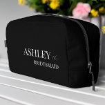 Bridesmaid gifts personalised black bag<br><div class="desc">Black and white simple elegant minimalist bridesmaid gifts personalised name bag bridal party favours</div>