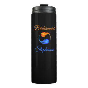 Bridesmaid Gifts- Twin Flame-Black- Thermal Tumbler