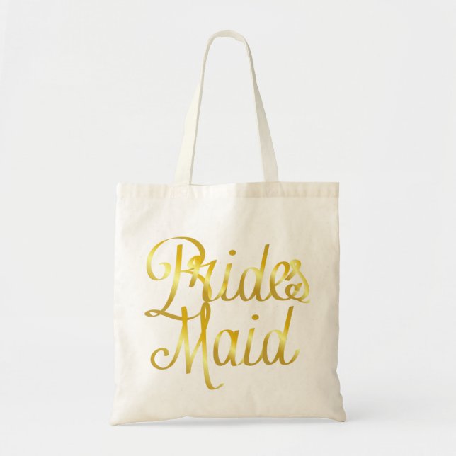 Bridesmaid Gold Tote Bag (Front)