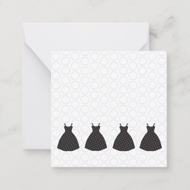 Bridesmaid Gown, Polka Dot Pattern Card (Front)