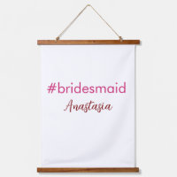 Bridesmaid hashtag light pink add name bride tribe