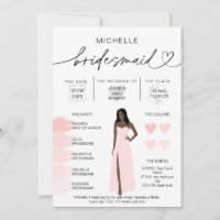 Bridesmaid Info Blush Pink Palette Infographic Inv