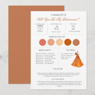 Bridesmaid Information and Proposal Card Template