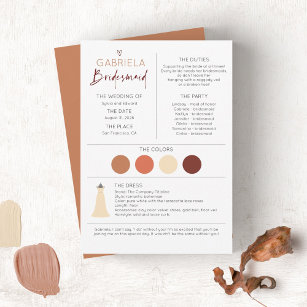Bridesmaid Information and Proposal Card Template