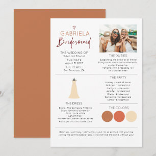 Bridesmaid Information Proposal Photo Template