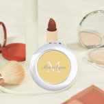 Bridesmaid Initial and Name Buttercup Yellow Compact Mirror<br><div class="desc">A personalised compact mirror for your wedding bridesmaid or maid of honour that has her initial and name on a trendy,  buttercup yellow colour background. Edit to replace initial and name. Select your compact mirror style. Customise further to change font styles and sizes if desired.</div>