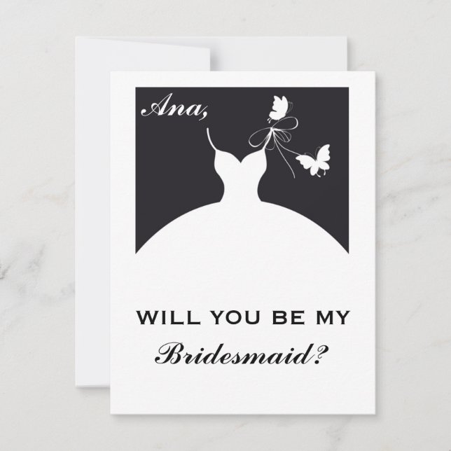 Bridesmaid Invitation beautiful simple and elegant (Front)