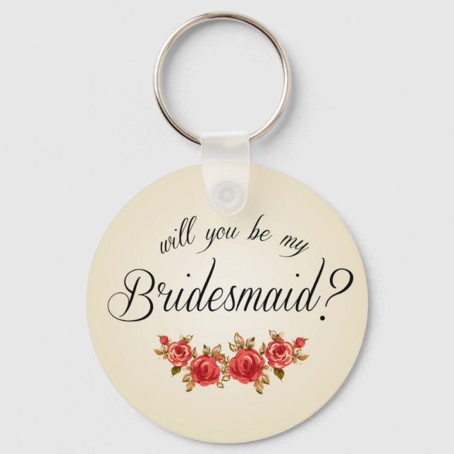 Bridesmaid Invitation Key Ring (Front)