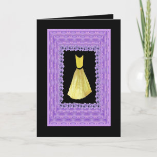 BRIDESMAID Invitation YELLOW Gown and PURPLE Trim