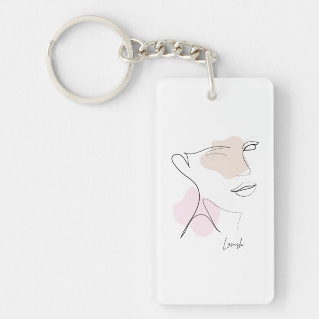Bridesmaid Keychain - Aesthetic Line Art Gift (Front)