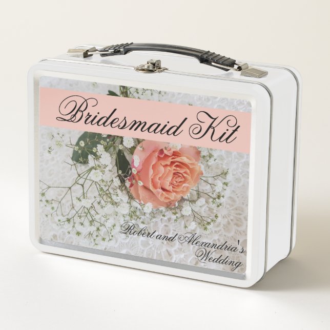 Bridesmaid Kit Wedding Bridesmaids Favours Metal L Lunch Box (Front)