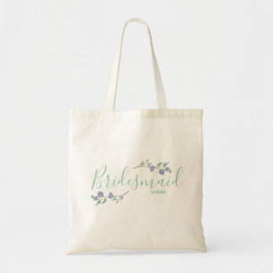 Bridesmaid, Lavender & Sage Floral Tote Bag