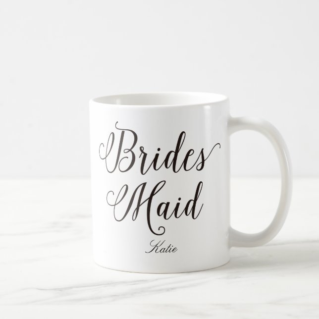 Bridesmaid Lettering Wedding Personalised Coffee Mug (Right)