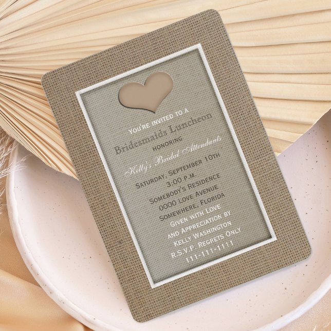 Bridesmaid Luncheon Invitation -- Burlap Look (Creator Uploaded)