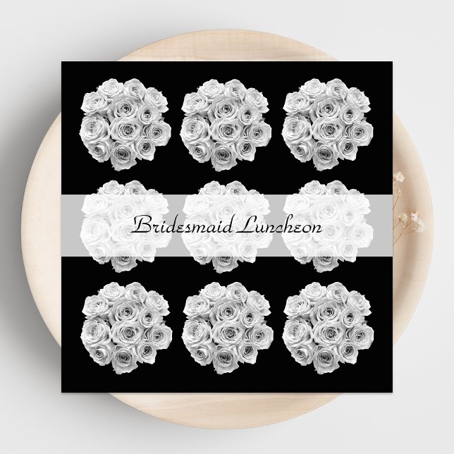 Bridesmaid Luncheon Invitation -- White Roses (Creator Uploaded)