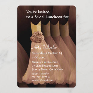 Bridesmaid Luncheon or Brunch Gold Dresses V01G Invitation