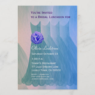 Bridesmaid Luncheon or Brunch Green Blue Dresses Invitation