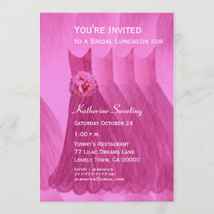 Bridesmaid Luncheon or Brunch Pink Dresses V07 Invitation