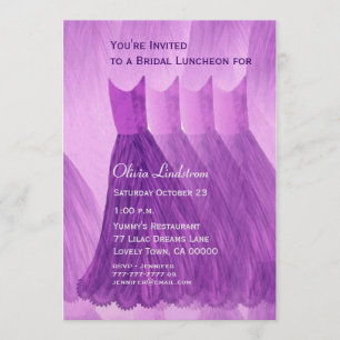 Bridesmaid Luncheon or Brunch Purple Dresses Invitation