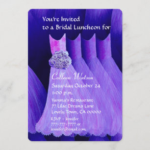 Bridesmaid Luncheon or Brunch Royal Purple V02H Invitation