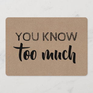 Bridesmaid / Maid of Honour Funny Modern Invitation