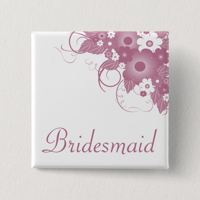 Bridesmaid Mauve Bouquet Button (Front)