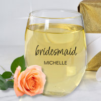 Bridesmaid Minimalist Modern Script Name Wedding