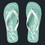 Bridesmaid Mint Or Any Colour Stripes Pattern Jandals<br><div class="desc">Mint Stripes Pattern - Change to Any Colour by clicking customise. And say anything you want. Make these one of a kind flip flops that have YOUR message on them. Be the talk of the beach!</div>