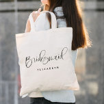 Bridesmaid Modern Calligraphy Wedding Tote Bag<br><div class="desc">Bridesmaid Modern Calligraphy Wedding Tote Bag features fun and pretty calligraphy,  along with the personalised name.</div>