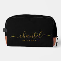 Bridesmaid Modern Gold Script Black